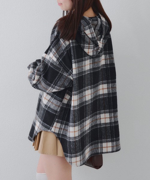 Another Branch olive des olive(アナザーブランチオリーブデオリーブ)の「リボン付チェックフードシャツ(シャツ/ブラウス・レディース・オフホワイト/ブラック/サックスブルー・FREE)」の20枚目の写真