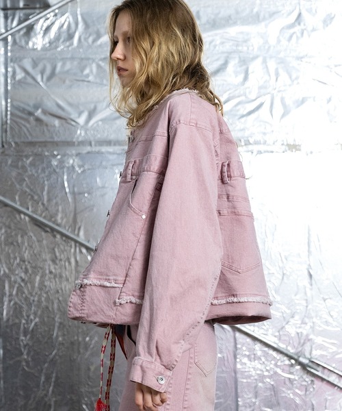 AULA AILA(アウラアイラ)の「【セットアップ着用可】4WAYデニムジャケット(デニムジャケット・レディース・ブルー/ブラック/ピンク・0)」の5枚目の写真