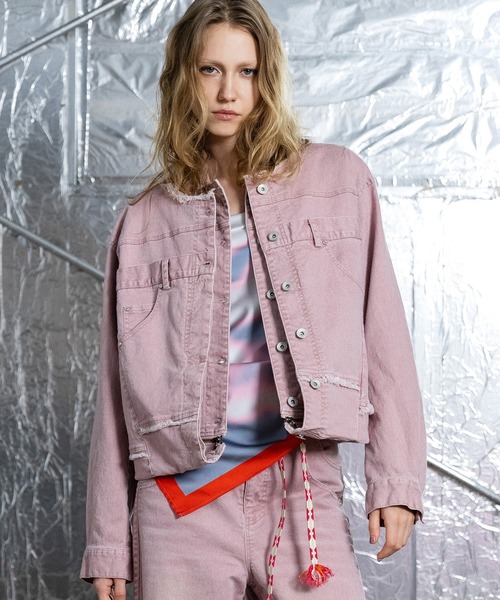 AULA AILA(アウラアイラ)の「【セットアップ着用可】4WAYデニムジャケット(デニムジャケット・レディース・ブルー/ブラック/ピンク・0)」の4枚目の写真