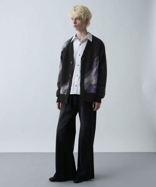 セール】マルチカラージャガードカーディガン(HARE)（カーディガン