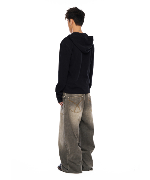 AAKAM(アーカム)の「Out Pocket Printed Denim Pants (Gray)(デニムパンツ・レディース・その他・1/2)」の2枚目の写真