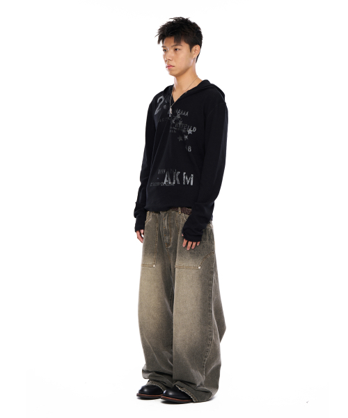 AAKAM(アーカム)の「Out Pocket Printed Denim Pants (Gray)(デニムパンツ・レディース・その他・1/2)」の3枚目の写真