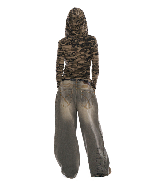 AAKAM(アーカム)の「Out Pocket Printed Denim Pants (Gray)(デニムパンツ・レディース・その他・1/2)」の5枚目の写真