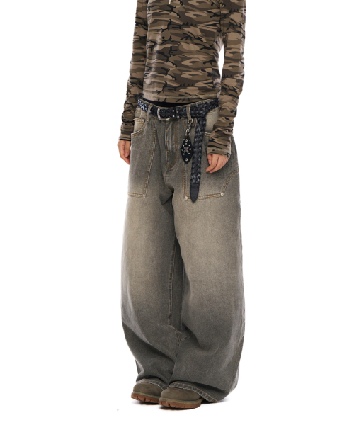 AAKAM(アーカム)の「Out Pocket Printed Denim Pants (Gray)(デニムパンツ・レディース・その他・1/2)」の9枚目の写真