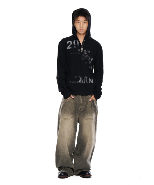AAKAM(アーカム)の「Out Pocket Printed Denim Pants (Gray)(デニムパンツ・レディース・その他・1/2)」の11枚目の写真