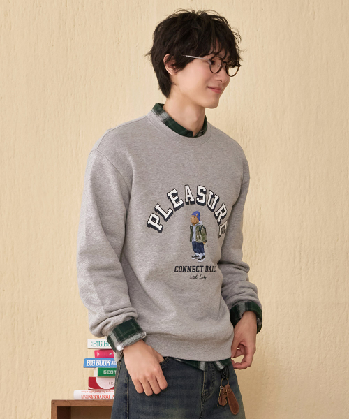 CHASECULT(チェイスカルト)の「共用キャラクターグラフィックスウェットシャツ-グレー(スウェット・メンズ・MD.Gray・90/100/95/105)」の2枚目の写真