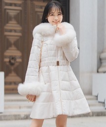 即決 EDIFICE リアルファー ダウン ジャケット 黒 38 エディフィス ブラック リアルファー付 ボリューム ダウンジャケット chw23a092-ファッション