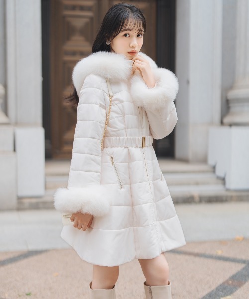 フォックスファーキルティングフレアコート（その他アウター