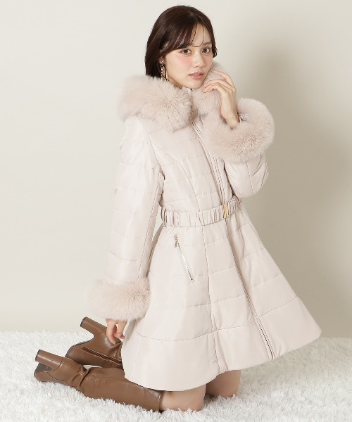 フォックスファーキルティングフレアコート（その他アウター