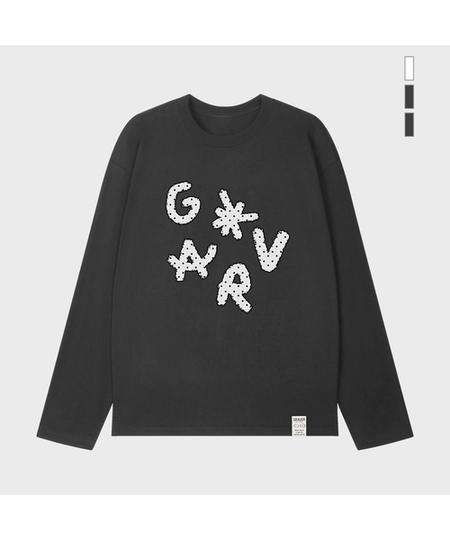 GRAVER（グレーバー）の「[ユニセックス]DOTS GRAV ロングスリーブTシャツ_2カラー（Tシャツ/カットソー・レディース・ホワイト/チャコール・LARGE/MEDIUM）」の2枚目の写真