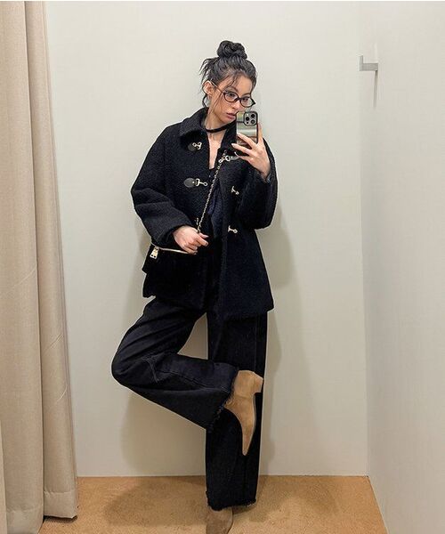 MUSINSA STANDARD WOMAN（ムシンサスタンダードウーマン）の「ウィメンズフレイサイドワイドデニムパンツ[ウォッシュドブラック]（デニムパンツ・レディース・その他・30/24/25/26/27/28/29）」の8枚目の写真