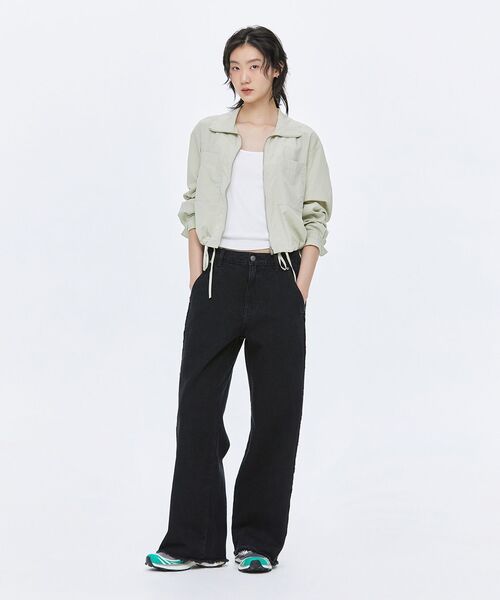 MUSINSA STANDARD WOMAN（ムシンサスタンダードウーマン）の「ウィメンズフレイサイドワイドデニムパンツ[ウォッシュドブラック]（デニムパンツ・レディース・その他・30/24/25/26/27/28/29）」の9枚目の写真