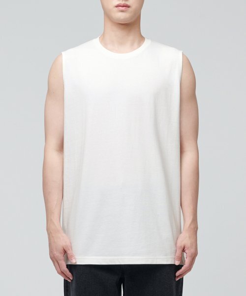 MUSINSA STANDARD（ムシンサスタンダード）の「レイヤードスリーブレストップ_通常丈 [クリーム]（Tシャツ/カットソー・メンズ・その他・MEDIUM/LARGE/X-LARGE/X-SMALL/SMALL/XX-LARGE）」の2枚目の写真