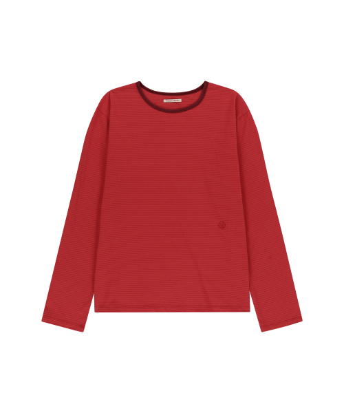 VANONE ATELIER(バノンアトリエ)の「A3497 ストライプTシャツ_Red(Tシャツ/カットソー・レディース・レッド・FREE)」の2枚目の写真
