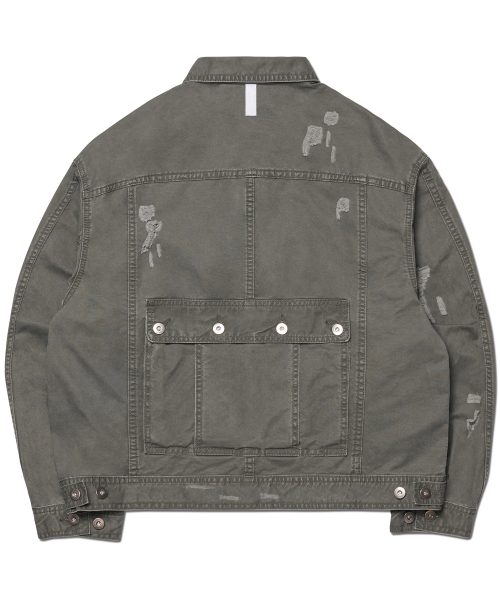 NOMANUAL(NOMANUAL)の「I.P DAMAGED JACKET - KHAKI GRAY(デニムジャケット・レディース・その他・MEDIUM/LARGE/SMALL)」の13枚目の写真