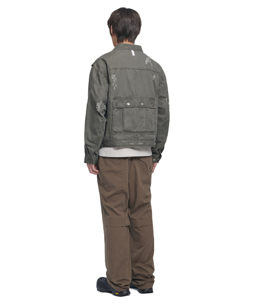 NOMANUAL(NOMANUAL)の「I.P DAMAGED JACKET - KHAKI GRAY(デニムジャケット・レディース・その他・MEDIUM/LARGE/SMALL)」の15枚目の写真