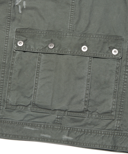 NOMANUAL(NOMANUAL)の「I.P DAMAGED JACKET - KHAKI GRAY(デニムジャケット・レディース・その他・MEDIUM/LARGE/SMALL)」の8枚目の写真