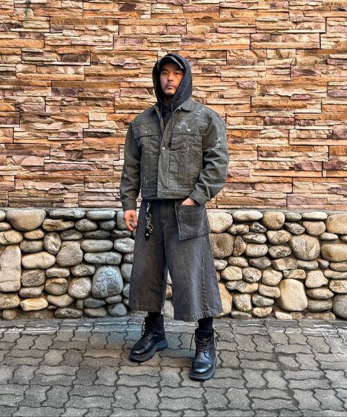 NOMANUAL(NOMANUAL)の「I.P DAMAGED JACKET - KHAKI GRAY(デニムジャケット・レディース・その他・MEDIUM/LARGE/SMALL)」の5枚目の写真