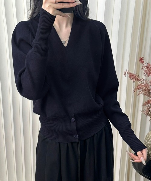 LOWO(ロワ)の「Vネック ニット 長袖 レディース プルオーバー 秋冬(ニット/セーター・レディース・ブラウン/ベージュ/ネイビー/チャコールグレー/アイボリー/ブラック・FREE)」の19枚目の写真