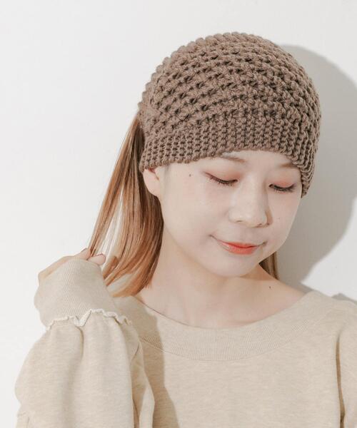 SMELLY（スメリー）の「ワイドニットヘアバンド（ヘアバンド・レディース・ブラウン/ブラック・-）」の3枚目の写真