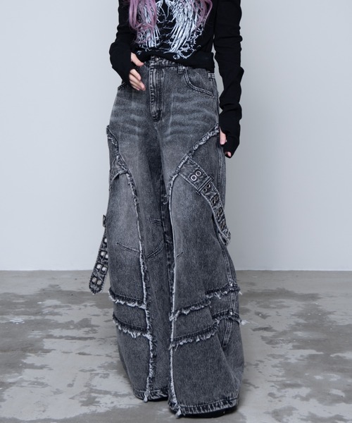 REFLEM（レフレム）の「『REFLEM/レフレム』バレルレッグワイドデニムパンツ（デニムパンツ・レディース・ブラック/グレー・M/L）」の19枚目の写真