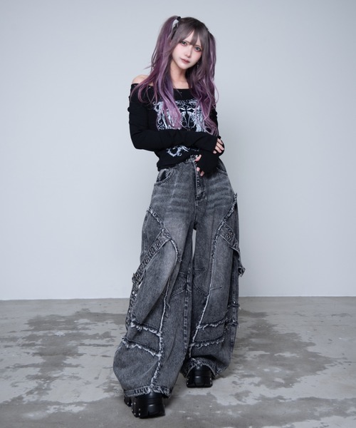 REFLEM（レフレム）の「『REFLEM/レフレム』バレルレッグワイドデニムパンツ（デニムパンツ・レディース・ブラック/グレー・M/L）」の17枚目の写真