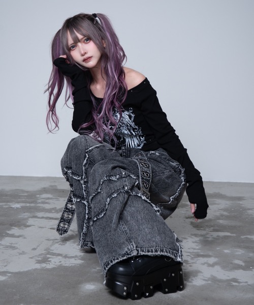 REFLEM（レフレム）の「『REFLEM/レフレム』バレルレッグワイドデニムパンツ（デニムパンツ・レディース・ブラック/グレー・M/L）」の18枚目の写真