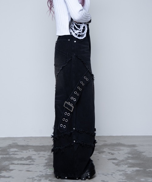 REFLEM（レフレム）の「『REFLEM/レフレム』バレルレッグワイドデニムパンツ（デニムパンツ・レディース・ブラック/グレー・M/L）」の12枚目の写真