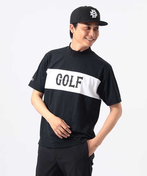 BEAMS GOLF(ビームスゴルフ)の「ORANGE LABEL / ブロッキング ロゴ モックネックシャツ(吸水速乾・UVカット)(Tシャツ/カットソー・メンズ・ホワイト/ブラック・L/M/S/XL)」の8枚目の写真