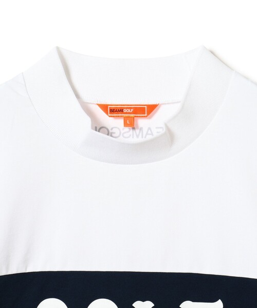 BEAMS GOLF(ビームスゴルフ)の「ORANGE LABEL / ブロッキング ロゴ モックネックシャツ(吸水速乾・UVカット)(Tシャツ/カットソー・メンズ・ホワイト/ブラック・L/M/S/XL)」の10枚目の写真