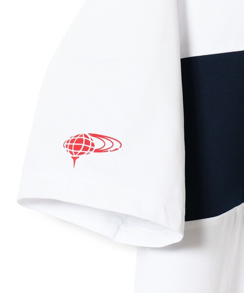 BEAMS GOLF(ビームスゴルフ)の「ORANGE LABEL / ブロッキング ロゴ モックネックシャツ(吸水速乾・UVカット)(Tシャツ/カットソー・メンズ・ホワイト/ブラック・L/M/S/XL)」の12枚目の写真