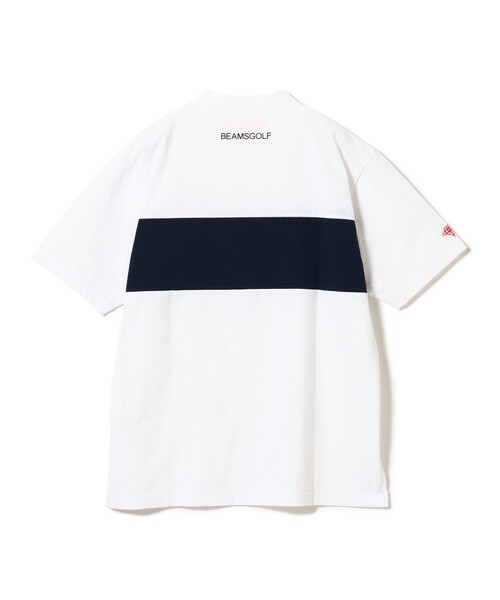 BEAMS GOLF(ビームスゴルフ)の「ORANGE LABEL / ブロッキング ロゴ モックネックシャツ(吸水速乾・UVカット)(Tシャツ/カットソー・メンズ・ホワイト/ブラック・L/M/S/XL)」の14枚目の写真