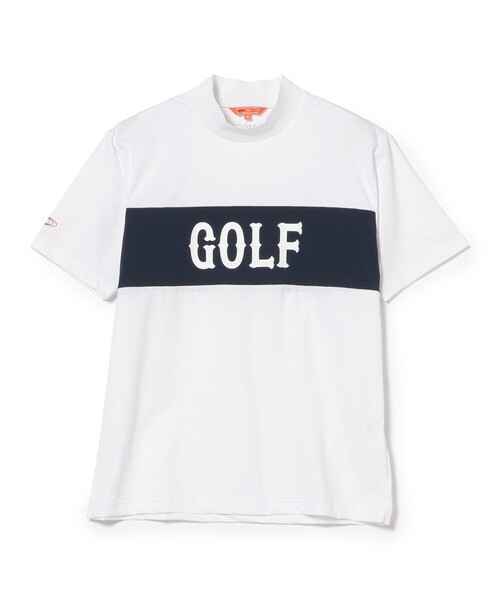 BEAMS GOLF(ビームスゴルフ)の「ORANGE LABEL / ブロッキング ロゴ モックネックシャツ(吸水速乾・UVカット)(Tシャツ/カットソー・メンズ・ホワイト/ブラック・L/M/S/XL)」の19枚目の写真