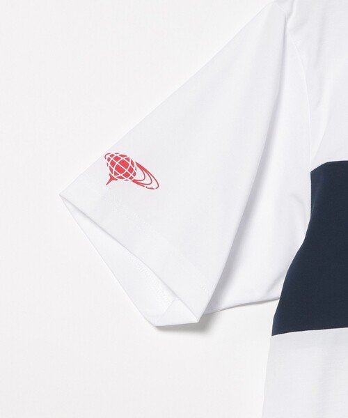 BEAMS GOLF(ビームスゴルフ)の「ORANGE LABEL / ブロッキング ロゴ モックネックシャツ(吸水速乾・UVカット)(Tシャツ/カットソー・メンズ・ホワイト/ブラック・L/M/S/XL)」の21枚目の写真