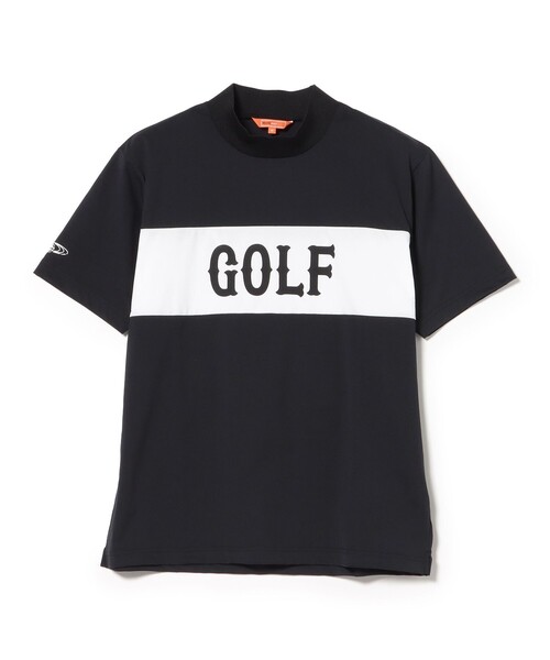 BEAMS GOLF(ビームスゴルフ)の「ORANGE LABEL / ブロッキング ロゴ モックネックシャツ(吸水速乾・UVカット)(Tシャツ/カットソー・メンズ・ホワイト/ブラック・L/M/S/XL)」の3枚目の写真