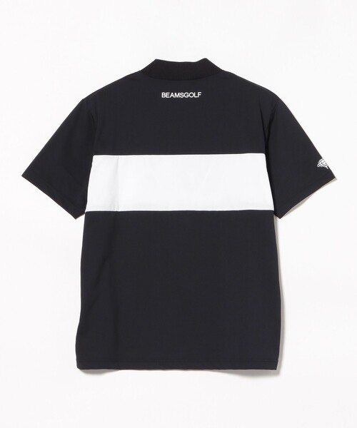 BEAMS GOLF(ビームスゴルフ)の「ORANGE LABEL / ブロッキング ロゴ モックネックシャツ(吸水速乾・UVカット)(Tシャツ/カットソー・メンズ・ホワイト/ブラック・L/M/S/XL)」の4枚目の写真