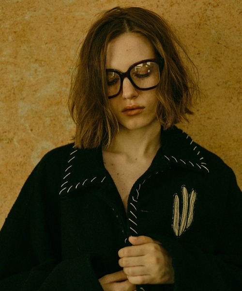 Rouge vif la cle(ルージュヴィフラクレ)の「【Le Melange/ル・メランジュ】パッチワーク刺繍ステンカラー / メキシカン ジャケット(その他アウター・レディース・ブラック・フリー)」の1枚目の写真