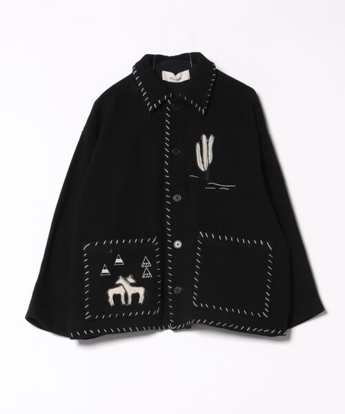 Rouge vif la cle(ルージュヴィフラクレ)の「【Le Melange/ル・メランジュ】パッチワーク刺繍ステンカラー / メキシカン ジャケット(その他アウター・レディース・ブラック・フリー)」の8枚目の写真