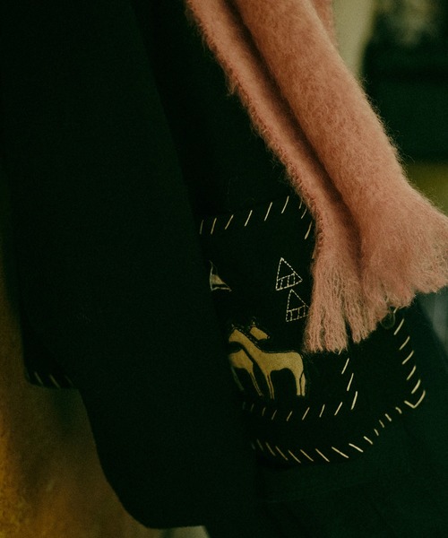 Rouge vif la cle(ルージュヴィフラクレ)の「【Le Melange/ル・メランジュ】パッチワーク刺繍ステンカラー / メキシカン ジャケット(その他アウター・レディース・ブラック・フリー)」の4枚目の写真