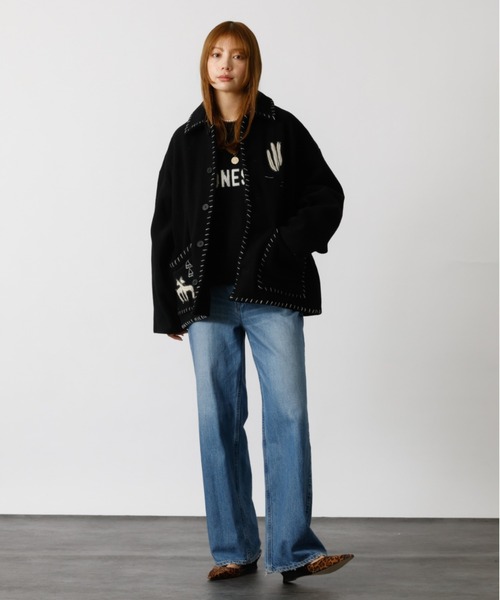 Rouge vif la cle(ルージュヴィフラクレ)の「【Le Melange/ル・メランジュ】パッチワーク刺繍ステンカラー / メキシカン ジャケット(その他アウター・レディース・ブラック・フリー)」の11枚目の写真