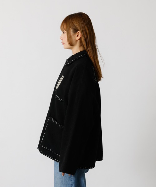 Rouge vif la cle(ルージュヴィフラクレ)の「【Le Melange/ル・メランジュ】パッチワーク刺繍ステンカラー / メキシカン ジャケット(その他アウター・レディース・ブラック・フリー)」の17枚目の写真