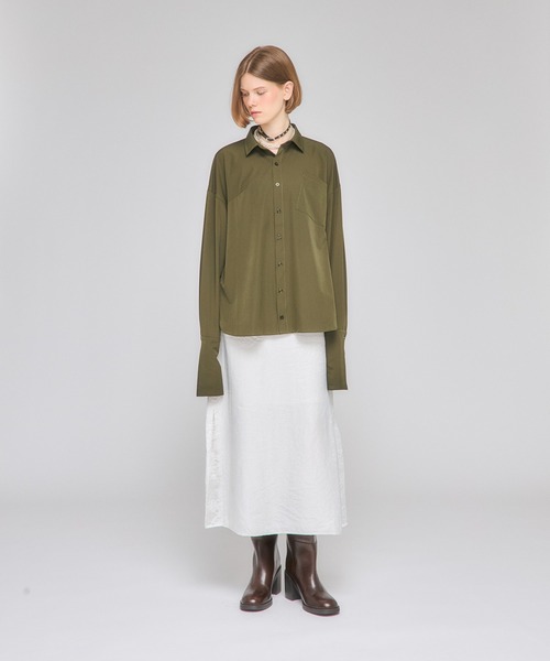 Nora Lily elle(ノラリリーエル)の「【Nora Lily】「elle」A line Gore Skirt(スカート・メンズ・アイボリー/ブラック系その他/ブラック/ダークグレー・FREE)」の6枚目の写真