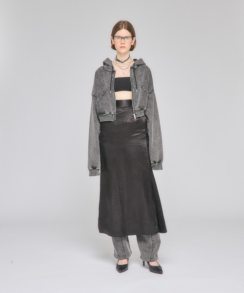 Nora Lily elle(ノラリリーエル)の「【Nora Lily】「elle」A line Gore Skirt(スカート・メンズ・アイボリー/ブラック系その他/ブラック/ダークグレー・FREE)」の14枚目の写真
