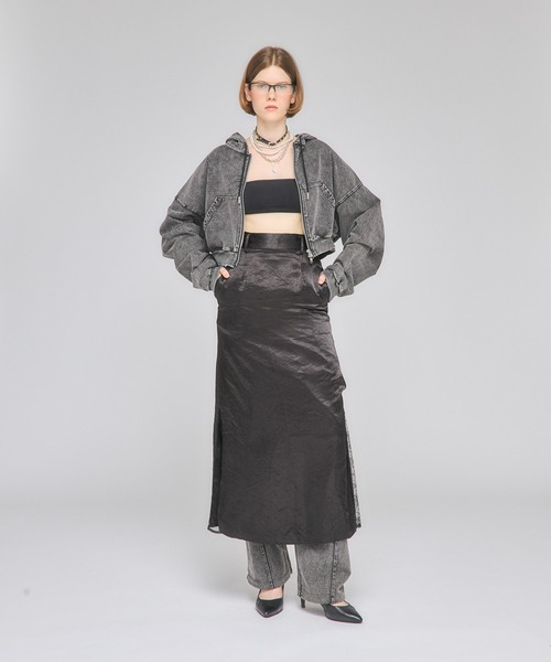 Nora Lily elle(ノラリリーエル)の「【Nora Lily】「elle」A line Gore Skirt(スカート・メンズ・アイボリー/ブラック系その他/ブラック/ダークグレー・FREE)」の17枚目の写真