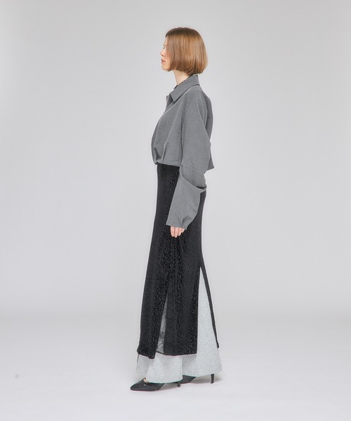 Nora Lily elle(ノラリリーエル)の「【Nora Lily】「elle」A line Gore Skirt(スカート・メンズ・アイボリー/ブラック系その他/ブラック/ダークグレー・FREE)」の22枚目の写真