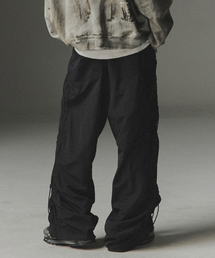 NOT4NERD（ノットフォーナード）の「Side Shirred Nylon Pants - Black（スウェットパンツ）」