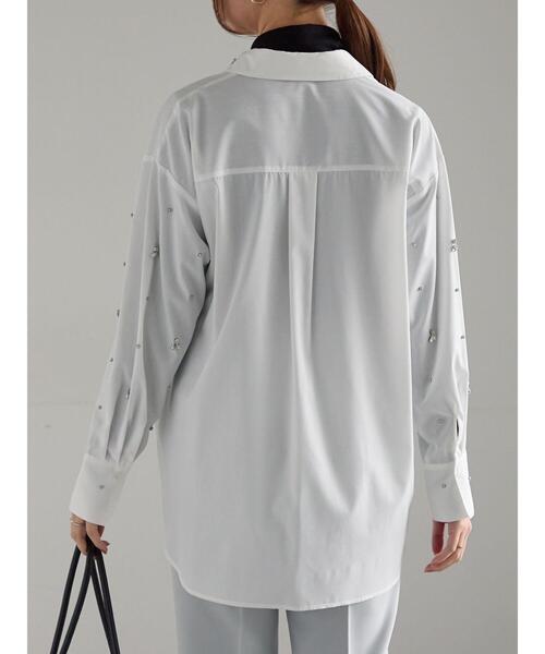 Te chichi（テチチ）の「ビジューデザインシャツ《2025winter catalog item》（シャツ/ブラウス・レディース・オフホワイト/サックスブルー・F）」の8枚目の写真