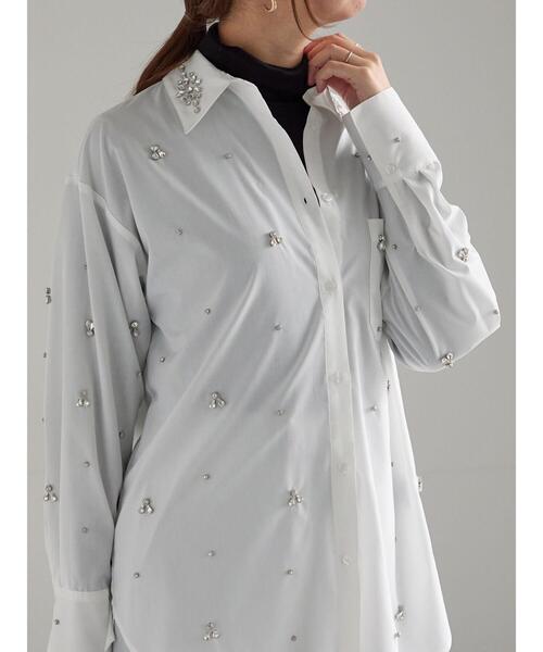 Te chichi（テチチ）の「ビジューデザインシャツ《2025winter catalog item》（シャツ/ブラウス・レディース・オフホワイト/サックスブルー・F）」の10枚目の写真