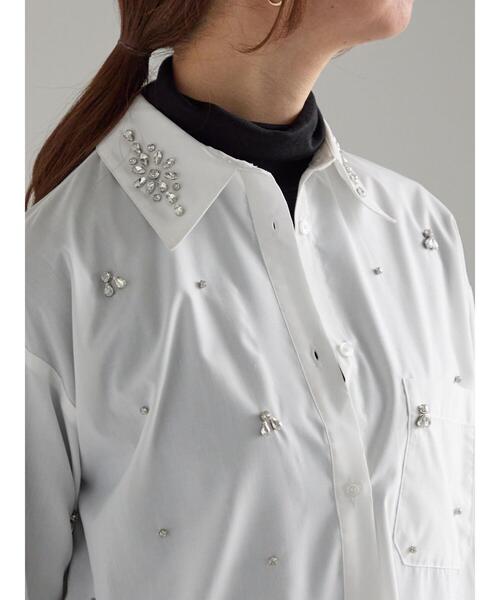 Te chichi（テチチ）の「ビジューデザインシャツ《2025winter catalog item》（シャツ/ブラウス・レディース・オフホワイト/サックスブルー・F）」の11枚目の写真