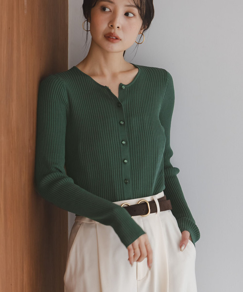 CO/SILK リブカーディガン（カーディガン/ボレロ）｜NOBLE（ノーブル